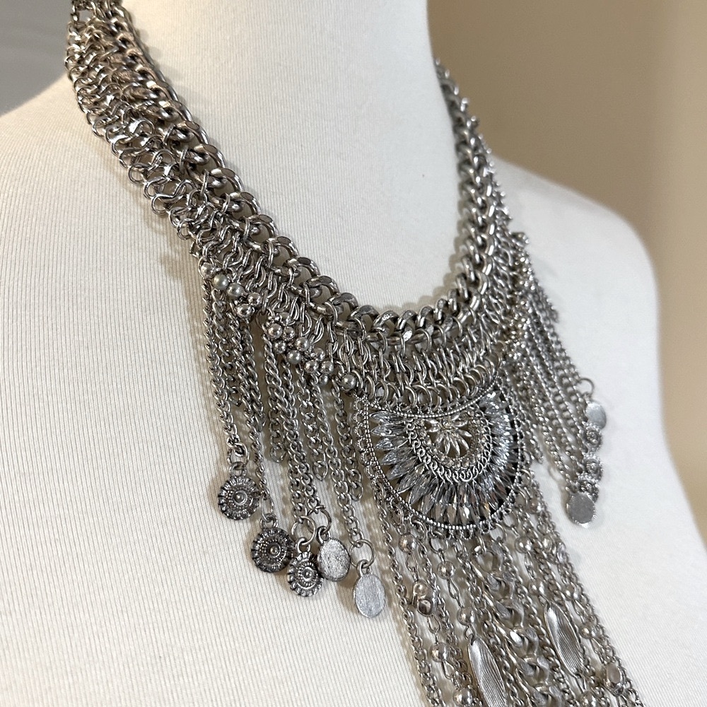 Stunning Silver Statement Necklace - image 7